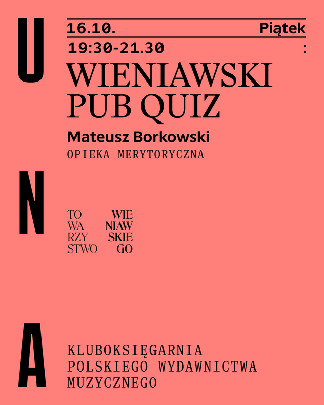 Event poster: Wieniawski Pub Quiz