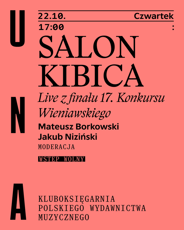 Event poster: SALON KIBICA | live z finału 17. Konkursu Wieniawskiego