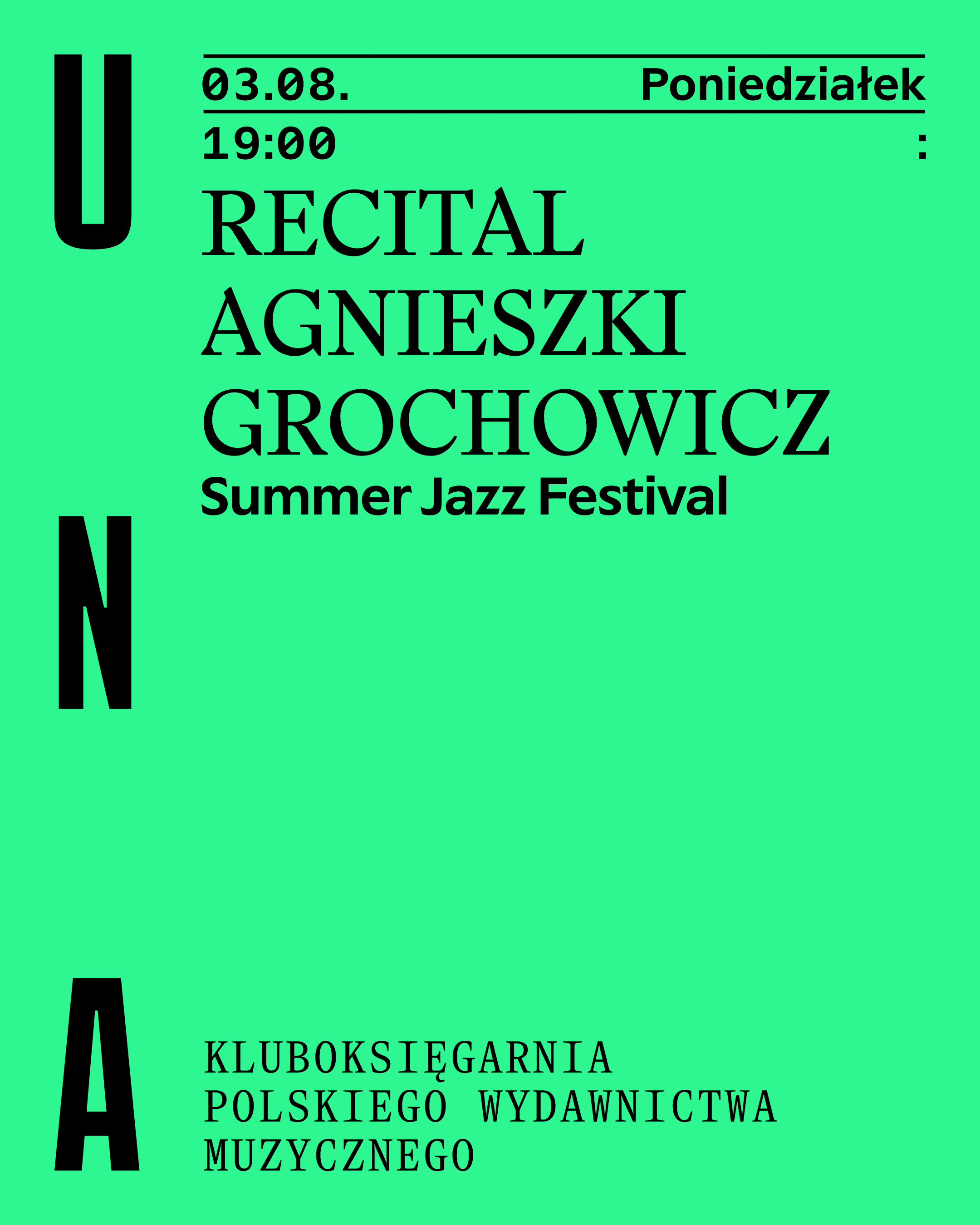Plakat wydarzenia: Recital Agnieszki Grochowicz